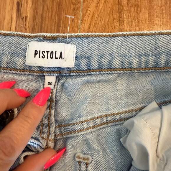 Pistola Denim Light Blue Distressed Cropped Jeans | Size 30 - Picture 3 of 5